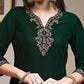 Velvet Dyed and Embroidery Straight Kurta with Pant & Dupatta