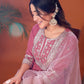 Cotton Blend Embroidery and Sequins Work A-Line Kurta with Pant & Dupatta