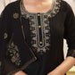 Cotton Blend Embroidered Straight Kurta with Pant & Dupatta