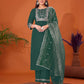 Cotton Blend Embroidery and Sequins Work A-Line Kurta with Pant & Dupatta