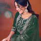 Cotton Blend Embroidery and Sequins Work A-Line Kurta with Pant & Dupatta