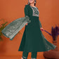 Cotton Blend Embroidery and Sequins Work A-Line Kurta with Pant & Dupatta