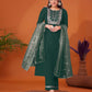 Cotton Blend Embroidery and Sequins Work A-Line Kurta with Pant & Dupatta
