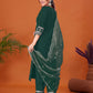 Cotton Blend Embroidery and Sequins Work A-Line Kurta with Pant & Dupatta
