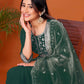 Cotton Blend Embroidery and Sequins Work A-Line Kurta with Pant & Dupatta