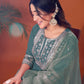 Cotton Blend Embroidery and Sequins Work A-Line Kurta with Pant & Dupatta