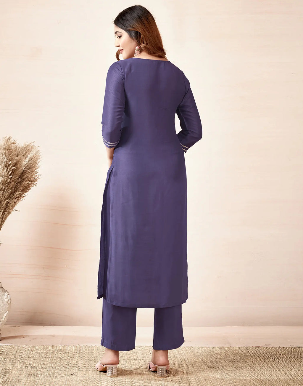 Cotton Embroidered Straight 3 Piece Kurta Set