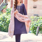 Silk Blend Dyed, Sequence Embroidery and Lace Straight Kurta with Pant & Dupatta