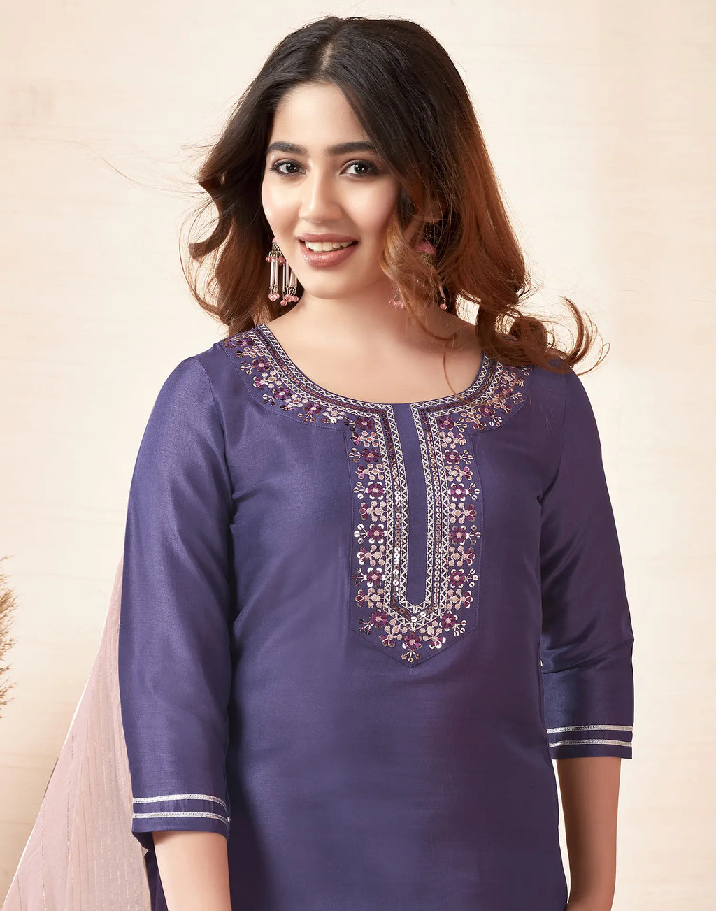 Cotton Embroidered Straight 3 Piece Kurta Set