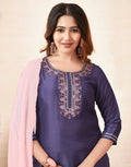 Cotton Embroidered Straight 3 Piece Kurta Set