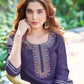 Silk Blend Dyed, Sequence Embroidery and Lace Straight Kurta with Pant & Dupatta