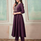 Silk Blend Dyed and Sequence Embroidery Work A-Line Kurta with Pant & Dupatta
