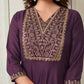 Silk Blend Dyed and Sequence Embroidery Work A-Line Kurta with Pant & Dupatta