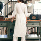 Silk Blend Embroidered Flared Kurta with Pant & Dupatta