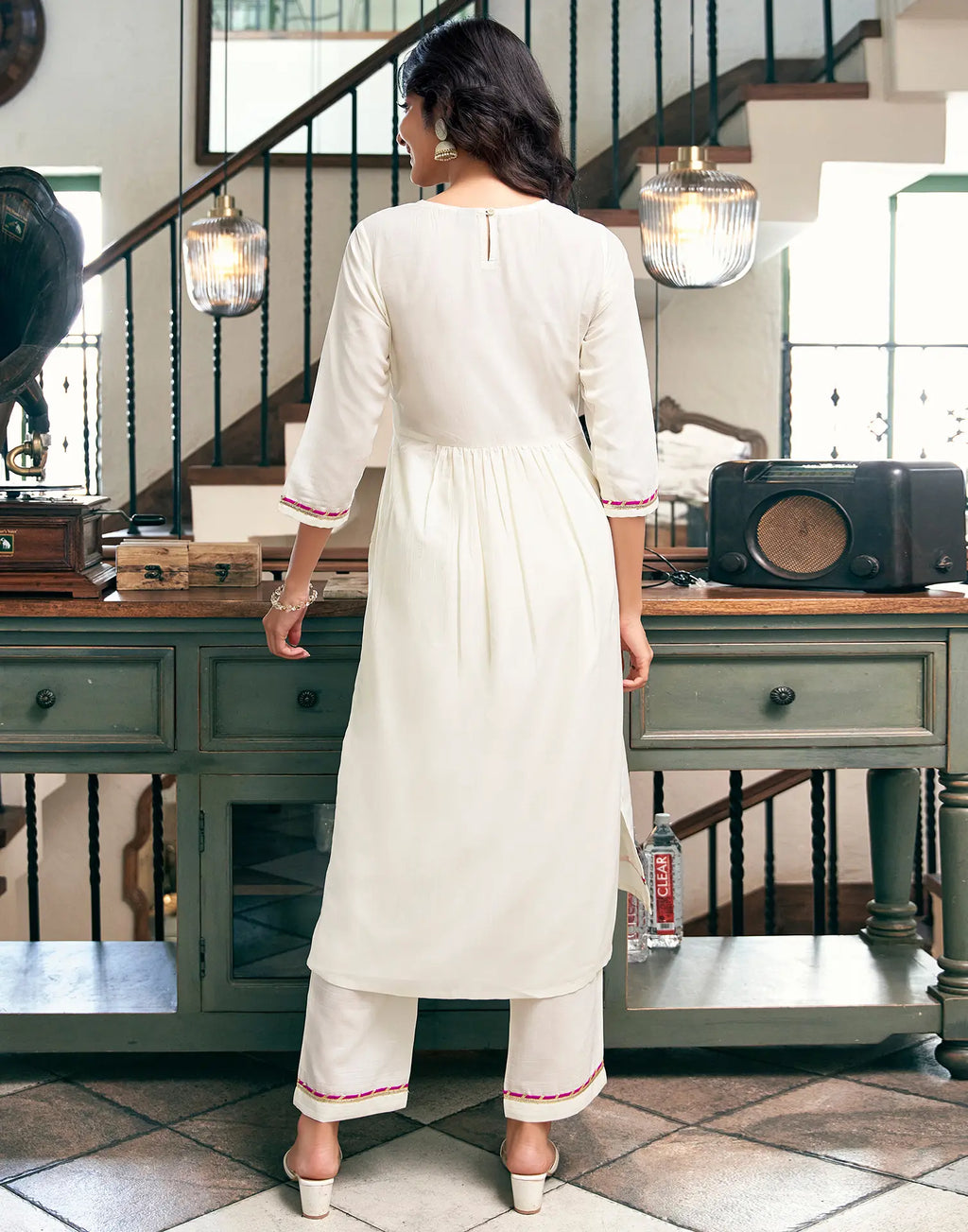 Chinnon Embroidered A-Line 3 Piece Kurta Set