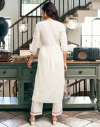 Chinnon Embroidered A-Line 3 Piece Kurta Set