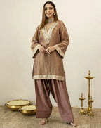 Shimmer Mirror Work V-Neck Co-ords Set