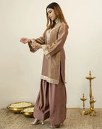 Shimmer Mirror Work V-Neck Co-ords Set