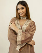 Shimmer Mirror Work V-Neck Co-ords Set