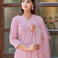 Cotton Blend Embroidery and Lace Straight Kurta with Pant & Dupatta