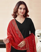 Poly Rayon Plain Straight 3 Piece Kurta Set