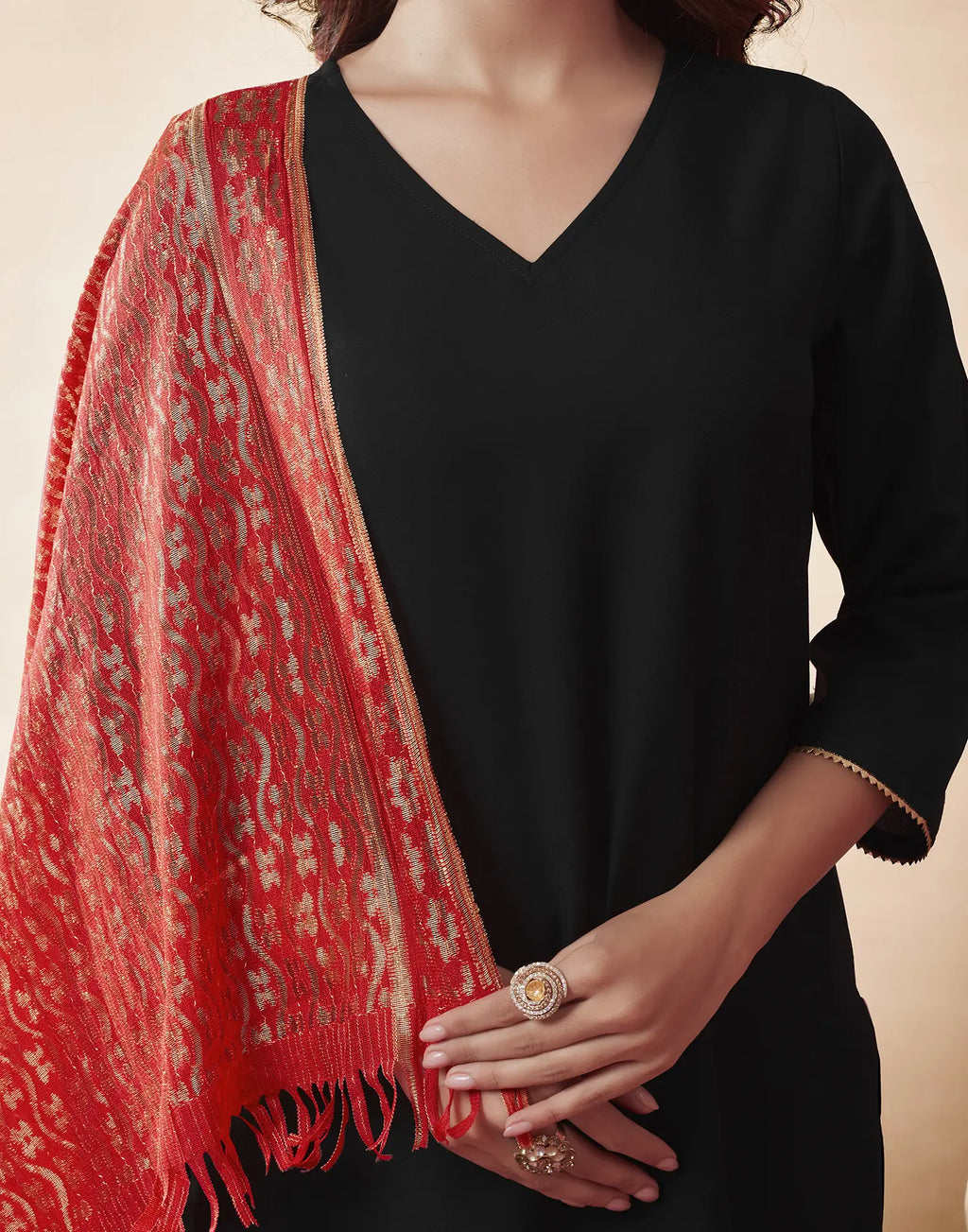 Poly Rayon Plain Straight 3 Piece Kurta Set