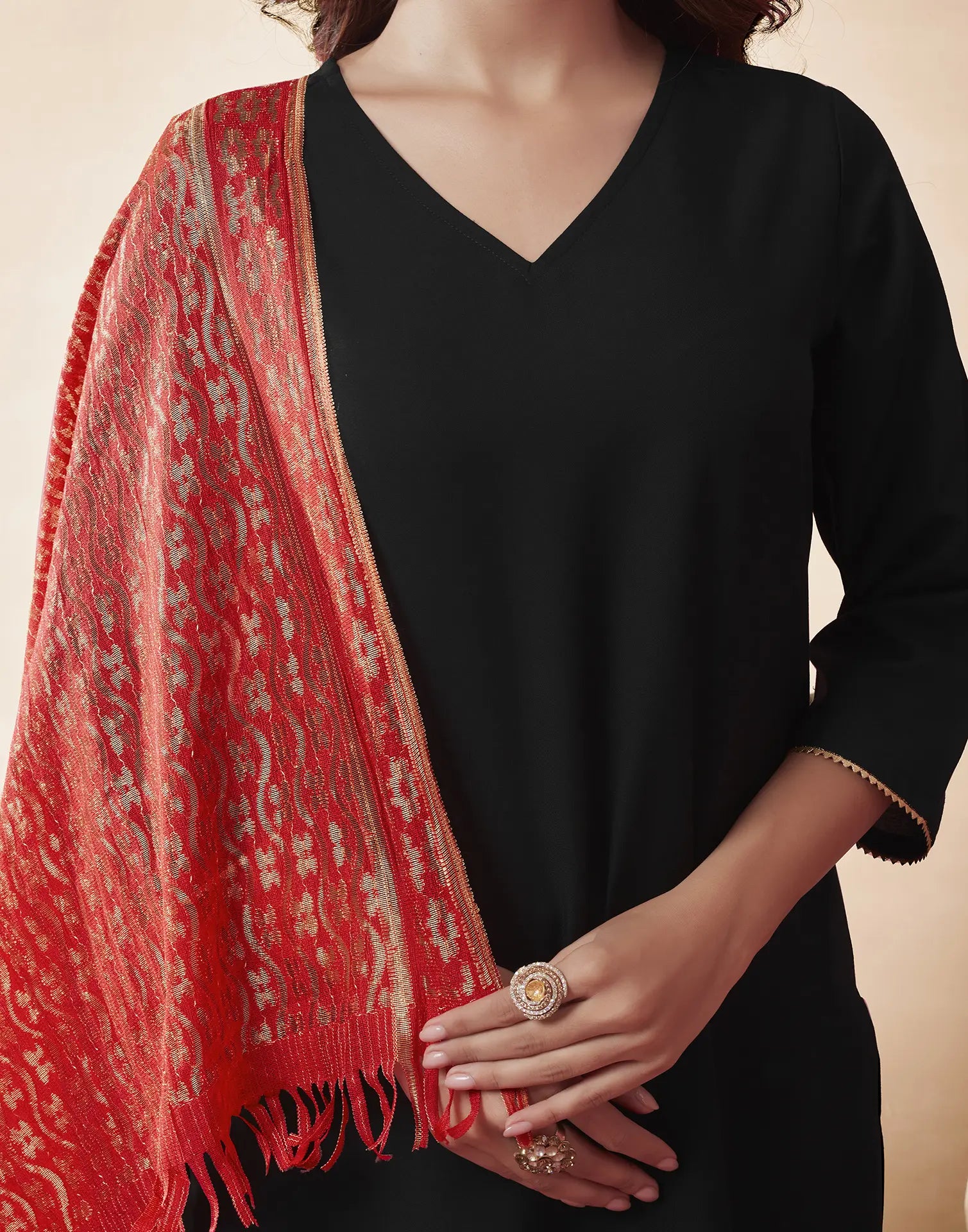 Poly Rayon Plain Straight 3 Piece Kurta Set