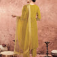 Cotton Blend Embroidered Straight Kurta with Pant & Dupatta