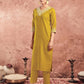 Cotton Blend Embroidered Straight Kurta with Pant & Dupatta