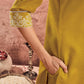 Cotton Blend Embroidered Straight Kurta with Pant & Dupatta