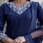 Cotton Blend Embroidered Straight Kurta with Pant & Dupatta