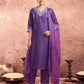 Cotton Blend Embroidered Straight Kurta with Pant & Dupatta