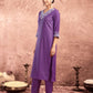 Cotton Blend Embroidered Straight Kurta with Pant & Dupatta
