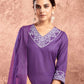Cotton Blend Embroidered Straight Kurta with Pant & Dupatta