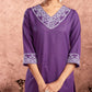Cotton Blend Embroidered Straight Kurta with Pant & Dupatta