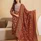 Cotton Printed Straight Kurta with Pant & Dupatta