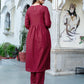 Rayon Blend Embroidered Anarkali Kurta with Pant & Dupatta
