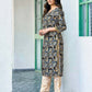 Rayon Floral Printed and Printed Fabric Lace Straight Kurta with Pant & Dupatta