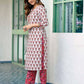 Rayon Floral Printed and Printed Fabric Lace Straight Kurta with Pant & Dupatta
