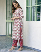 Viscose Rayon Floral Print Straight 3 Piece Kurta Set