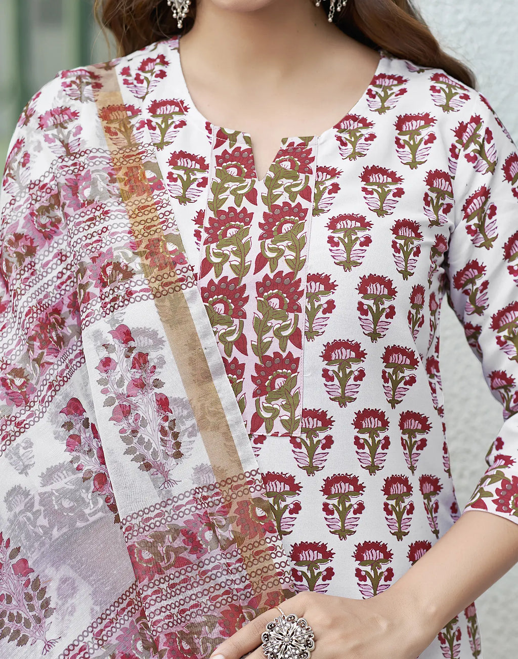 Viscose Rayon Floral Print Straight 3 Piece Kurta Set