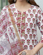 Viscose Rayon Floral Print Straight 3 Piece Kurta Set