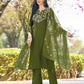 Silk Blend Sequence Embroidery Work and Lace A-Line Kurta with Pant & Dupatta