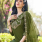 Silk Blend Sequence Embroidery Work and Lace A-Line Kurta with Pant & Dupatta