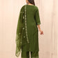 Silk Blend Sequence Embroidery Work and Lace A-Line Kurta with Pant & Dupatta