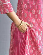 Skylee Cotton Blend Printed Straight 3 Piece Kurta Set For Woman