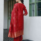 Silk Blend Jacquard Straight Kurta with Pant & Dupatta