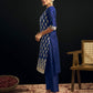 Silk Blend Woven Straight Kurta with Pant & Dupatta