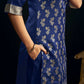 Silk Blend Woven Straight Kurta with Pant & Dupatta