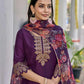 Silk Blend Embroidery, Sequence Work and lace Straight Kurta with Pant & Dupatta